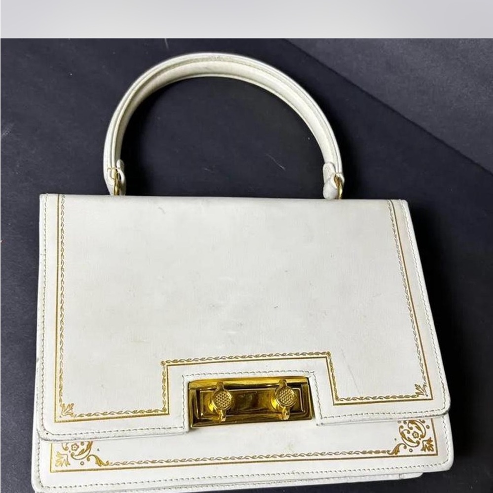 Vintage Misuri Kelly Del Taglia cream leather handbag - Picture 1 of 8